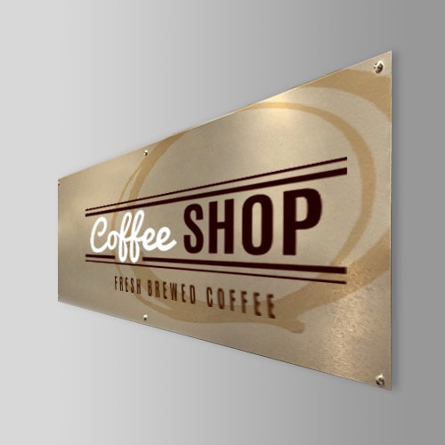 Enseignes en aluminium brossé