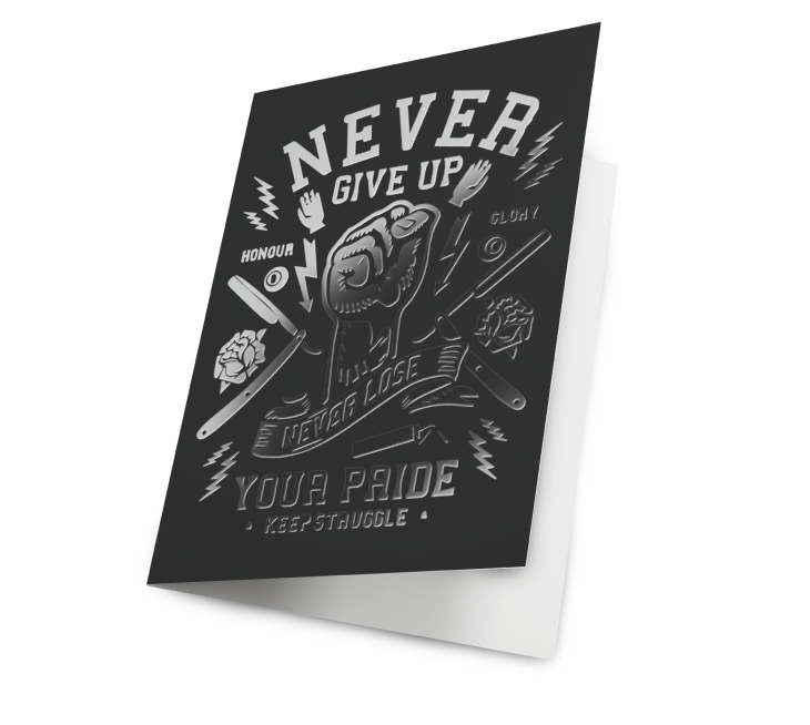 Cartes de vœux en suède UV à points surélevés