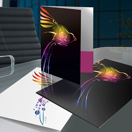 Pochettes corporatives avec feuille métallique