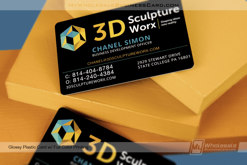 Cartes de visite en plastique brillant