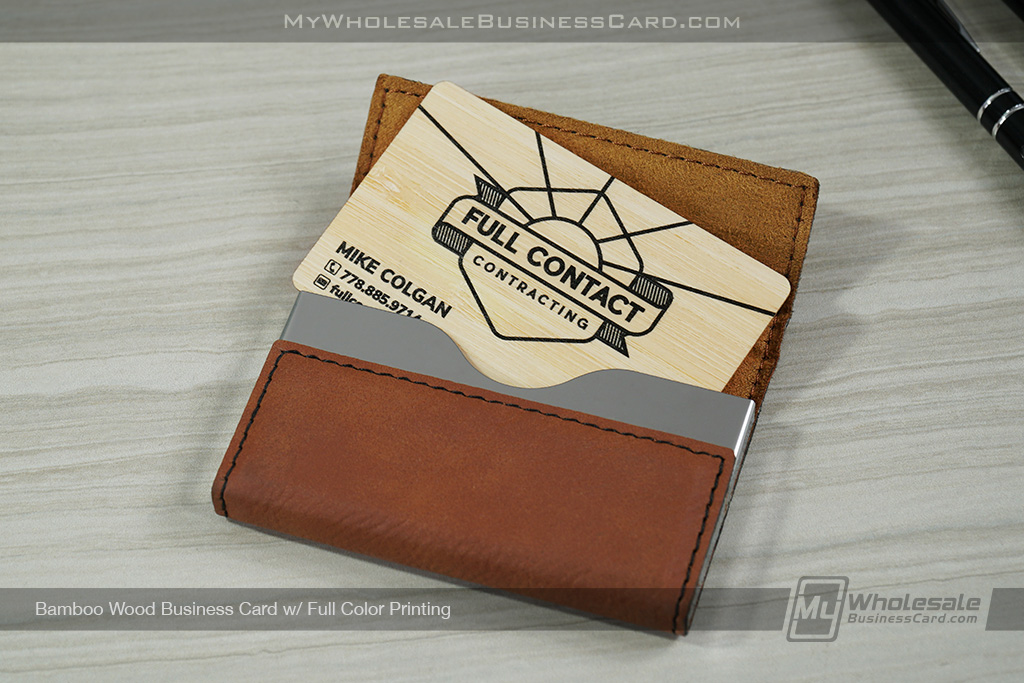 Tarjetas de visita de madera de bambú