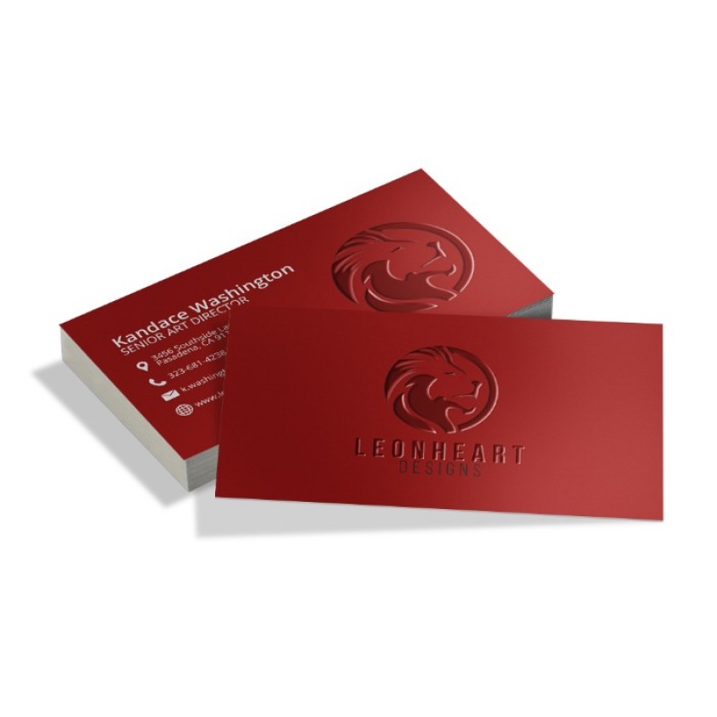 Cartes de visite en suède UV à points en relief