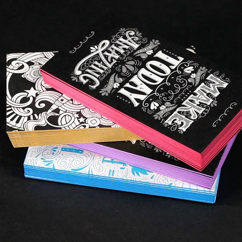 cartes d'affaires tranches colorées 