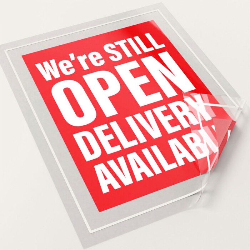 Autocollants statiques transparents ou opaques pour fenêtre.