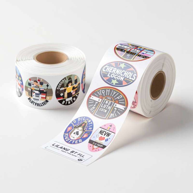 Les étiquettes ou autocollants papier adhésifs en rouleaux