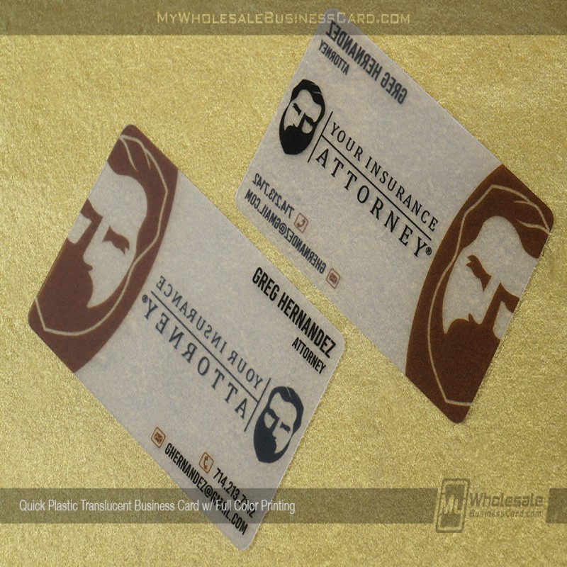 Cartes de visite en plastique translucide Quick