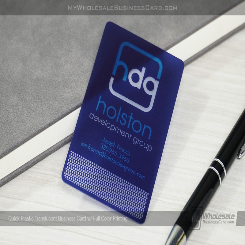Cartes de visite en plastique translucide Quick