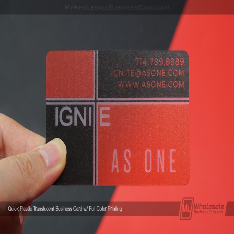 Cartes de visite en plastique translucide Quick