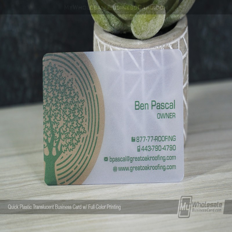 Cartes de visite en plastique translucide Quick