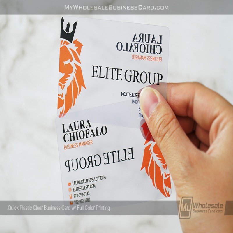 Cartes de visite en plastique transparent rapide