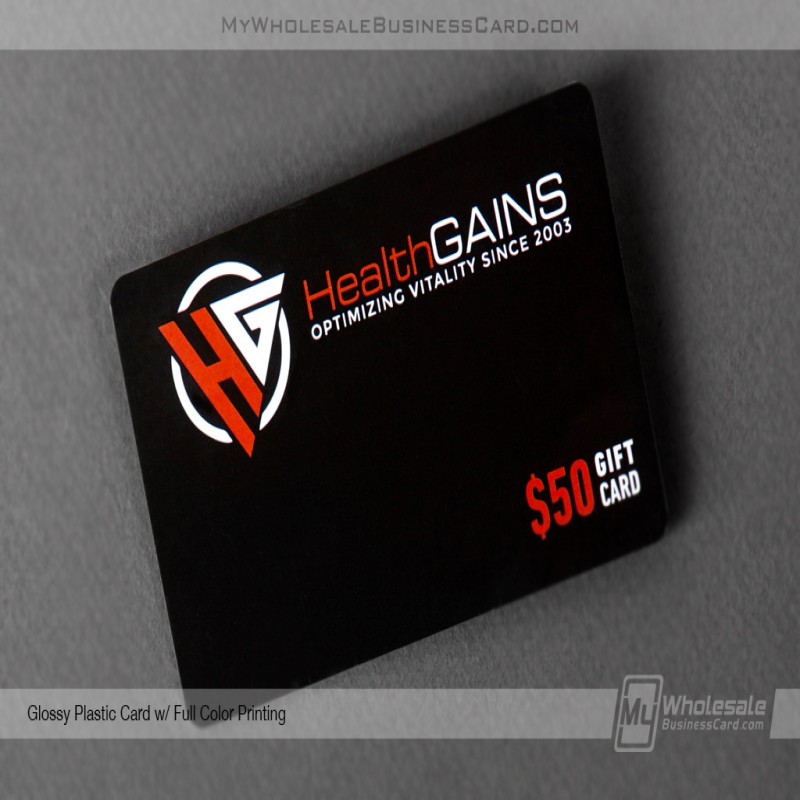 Cartes de visite en plastique brillant