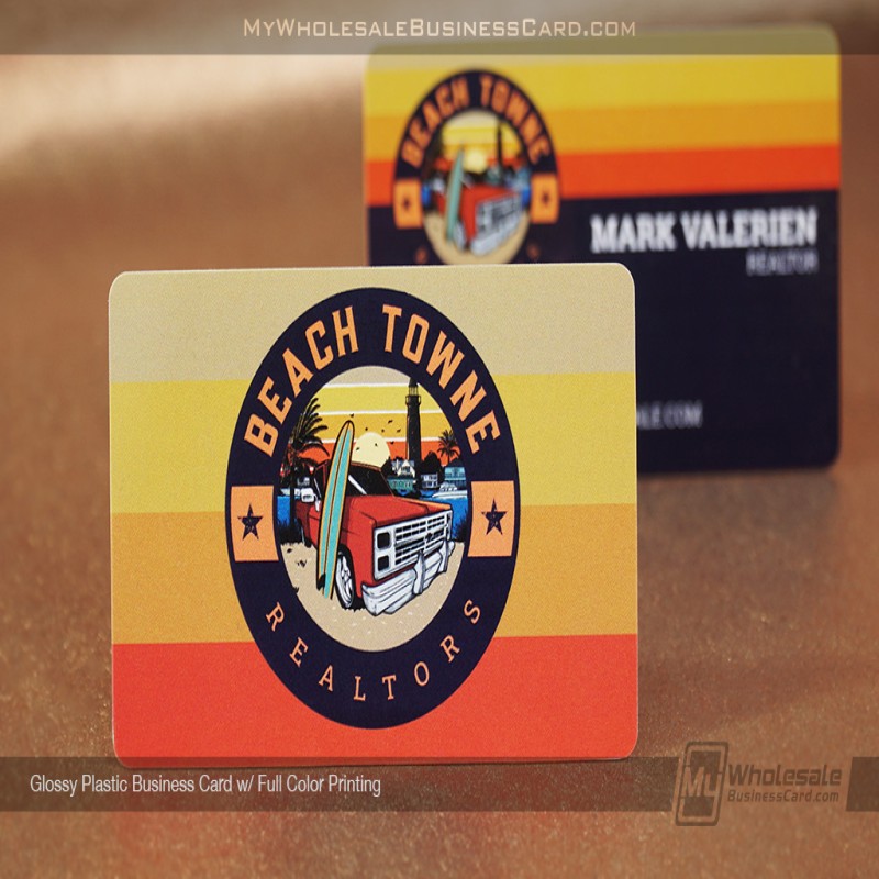 Cartes de visite en plastique brillant