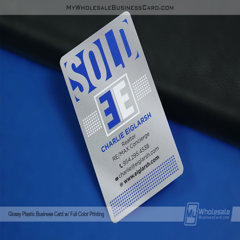 Cartes de visite en plastique brillant