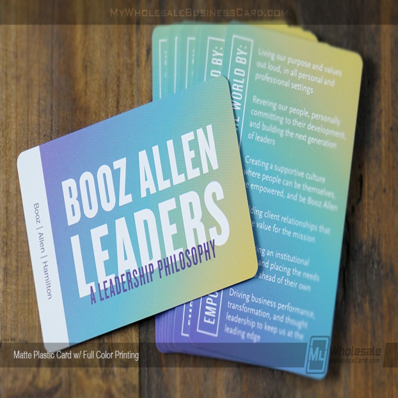 Cartes de visite en plastique mat