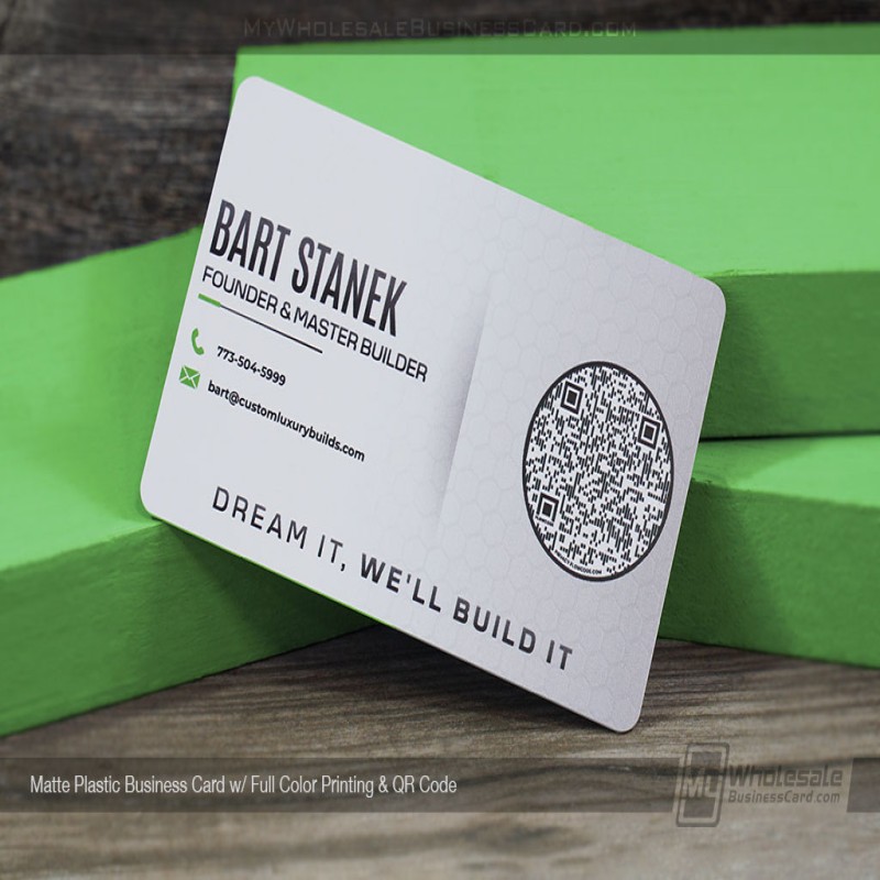 Cartes de visite en plastique mat