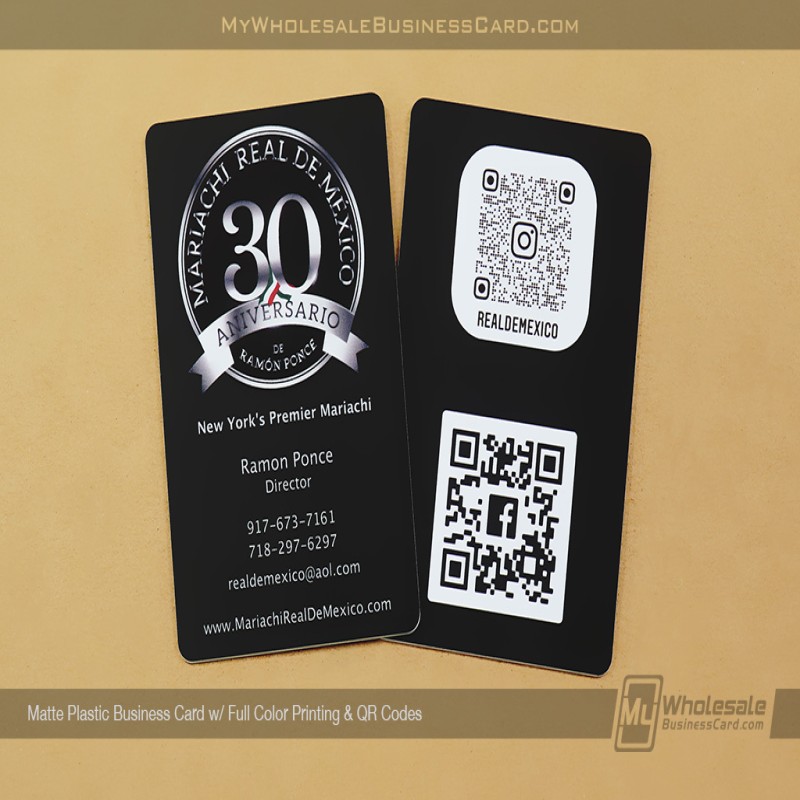 Cartes de visite en plastique mat