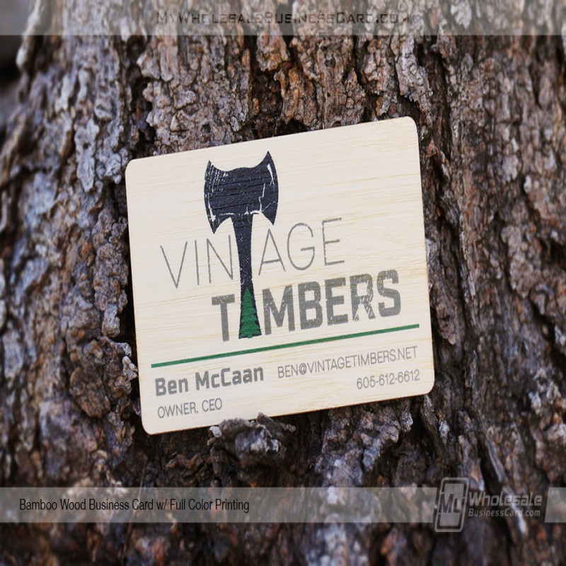 Tarjetas de visita de madera de bambú
