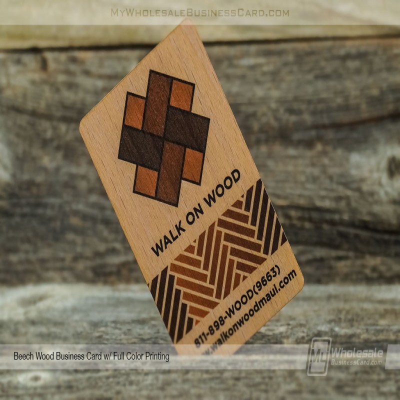 Cartes de visite en bois de hêtre