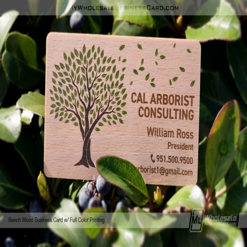 Cartes de visite en bois de hêtre
