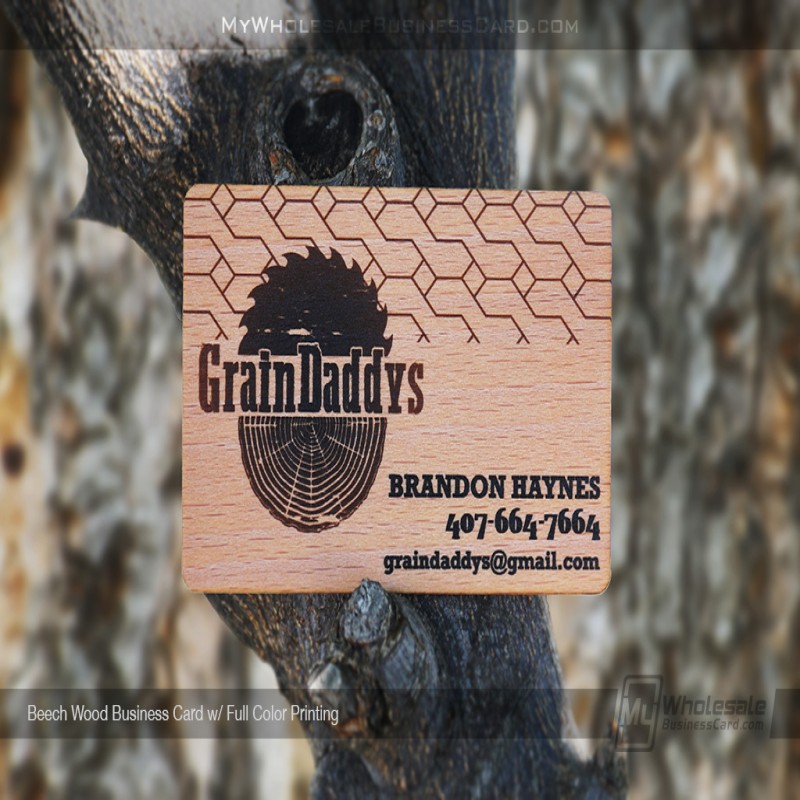 Cartes de visite en bois de hêtre
