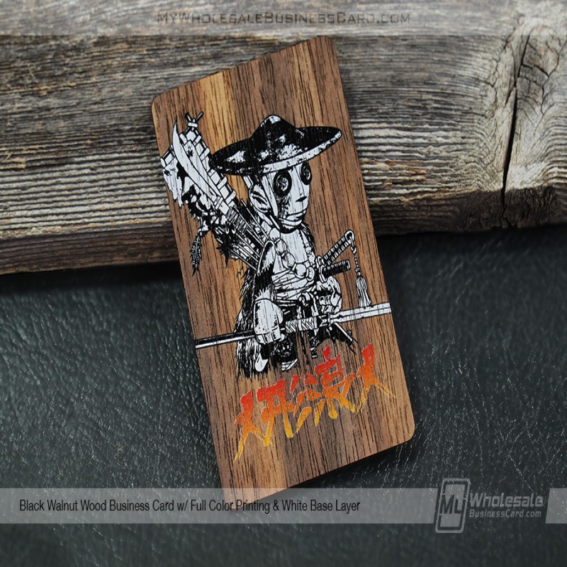 Cartes de visite en bois de noyer noir