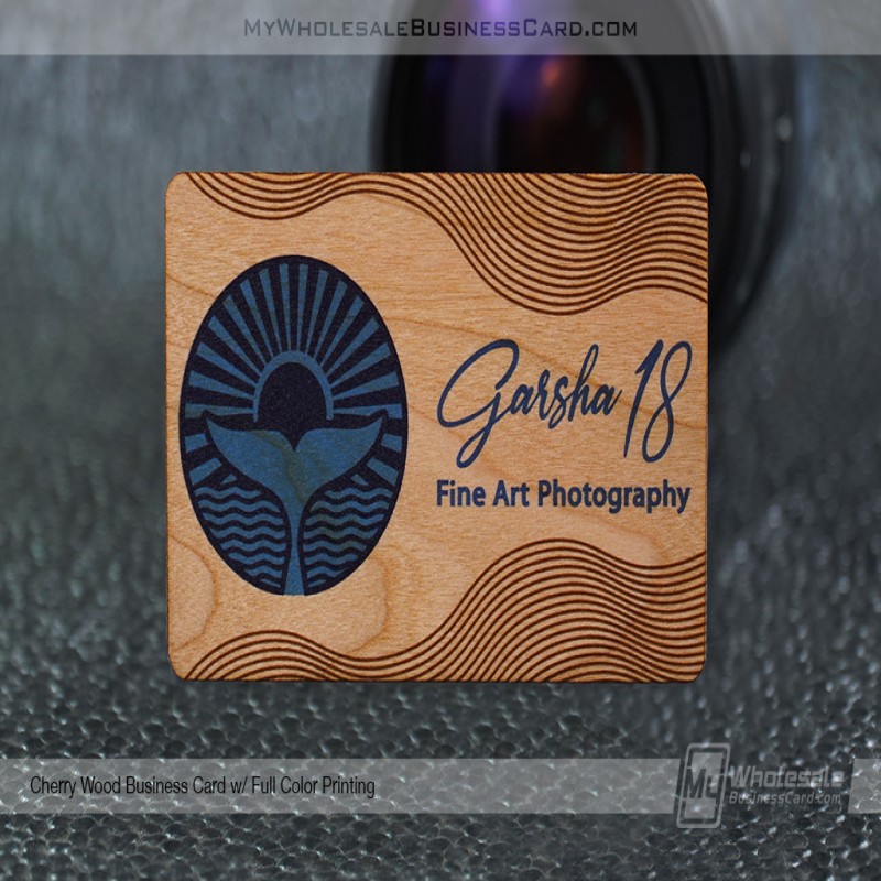 Cartes de visite en bois de cerisier