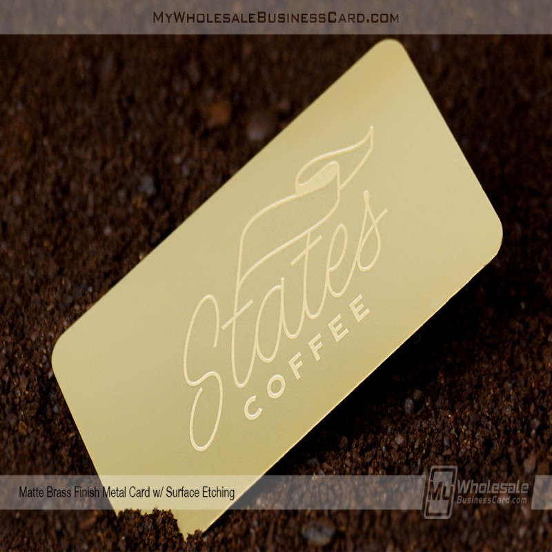 Cartes de visite en métal finition laiton