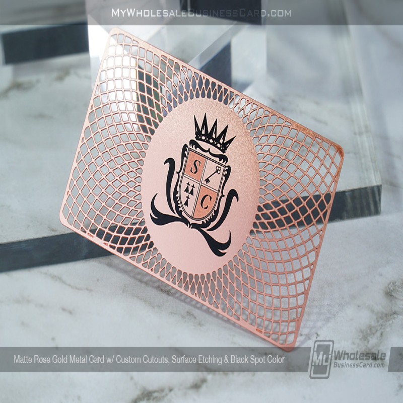 Cartes de visite en métal or rose