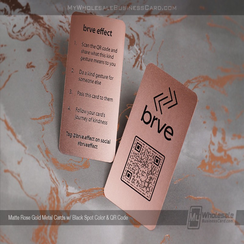 Cartes de visite en métal or rose
