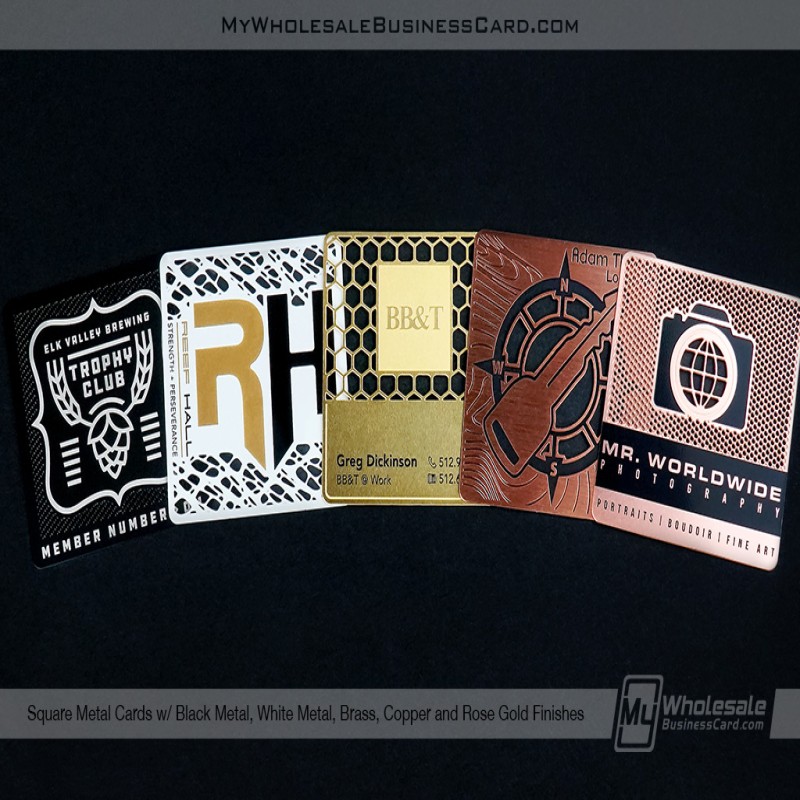 Cartes de visite carrées en métal