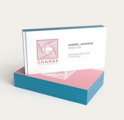 cartes d'affaires tranches colorées