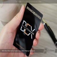 Cartes de visite en métal noir miroir_2