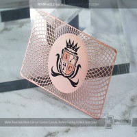 Cartes de visite en métal or rose_2